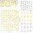 editTime 5 Boxes Gold Silver 3D Metal Punk Studs Star Moon Heart Triangle Ring Square Rivet Gems Nail Art Jewels and 4 Sheets Nail Stickers with a Curved Tweezers and a Nail Brush (gold & silver)
