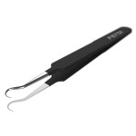 Blackhead Acne Extraction Tweezers - FEITA Pro & Surgical-Grade Stainless Steel Bend Curved Comedone Extractor Tweezer Tool for Remove Whitehead and Clogged Pores, Pimple - Black