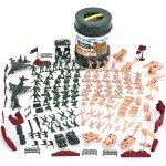 JOYIN 164 Piece Military Soldier Playset Army Men Play Bucket Army Action Figures Battle Group Deluxe Military Playset, Aircrafts, Helicopters, Tanks with Bucket
