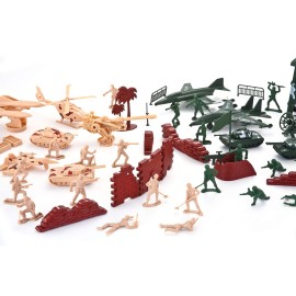 JOYIN 164 Piece Military Soldier Playset Army Men Play Bucket Army Action Figures Battle Group Deluxe Military Playset, Aircrafts, Helicopters, Tanks with Bucket