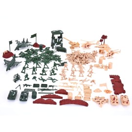 JOYIN 164 Piece Military Soldier Playset Army Men Play Bucket Army Action Figures Battle Group Deluxe Military Playset, Aircrafts, Helicopters, Tanks with Bucket