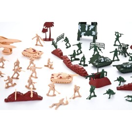 JOYIN 164 Piece Military Soldier Playset Army Men Play Bucket Army Action Figures Battle Group Deluxe Military Playset, Aircrafts, Helicopters, Tanks with Bucket