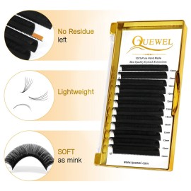 QUEWEL Volume Eyelash Extensions | 0.03-0.12mm | C/CC/D/DD Curl | 8-25mm Length | Easy Fan Volume Lashes 2D-20D Self Fanning Volume Lashes 0.10D 13mm Long Lasting Blooming Lashes(0.10D 13)
