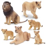 Toymany 6PCS Realistic Lion Figurines with Lion Cubs, 2-5 Jungle Animals Figures Family Set Includes Baby Lions, Educational Toy Cake Toppers Christmas Birthday Gift for Kids Toddlers