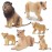 Toymany 6PCS Realistic Lion Figurines with Lion Cubs, 2-5 Jungle Animals Figures Family Set Includes Baby Lions, Educational Toy Cake Toppers Christmas Birthday Gift for Kids Toddlers