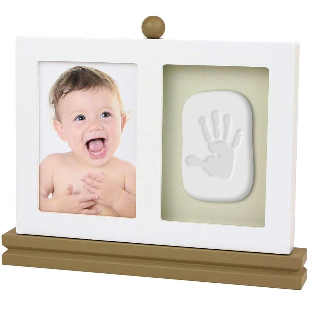 PLUSHIBLE BRIDGING MILES WITH SMILES Casting Kit - Baby Keepsake & Dog Paw Print Kit for Newborn - Inkless Plaster for Foot & Hand - Safe Cast Mold Impression Kits Footprint or Handprint - Brown