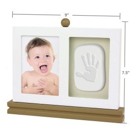 PLUSHIBLE BRIDGING MILES WITH SMILES Casting Kit - Baby Keepsake & Dog Paw Print Kit for Newborn - Inkless Plaster for Foot & Hand - Safe Cast Mold Impression Kits Footprint or Handprint - Brown