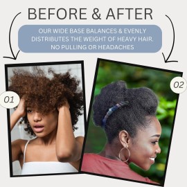 Large Stretch Banana Clip for Natural Curly, Wavy, Frizzy & Coily Hair - Sturdy Hold with No Damage or Creases - Make Comfy Protective Low Manipulation Hairstyles (Storm Blue with Bead Closure) Large Stretch Banana Clip for Natural Curly, Wavy, Frizzy & Coily Hair - Sturdy Hold with No Damage or Creases - Make Comfy Protective Low Manipulation Hairstyles (Storm Blue with Bead Closure)