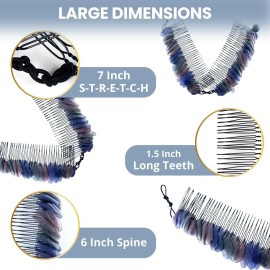 Large Stretch Banana Clip for Natural Curly, Wavy, Frizzy & Coily Hair - Sturdy Hold with No Damage or Creases - Make Comfy Protective Low Manipulation Hairstyles (Storm Blue with Bead Closure) Large Stretch Banana Clip for Natural Curly, Wavy, Frizzy & Coily Hair - Sturdy Hold with No Damage or Creases - Make Comfy Protective Low Manipulation Hairstyles (Storm Blue with Bead Closure)