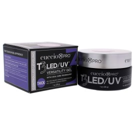 Cuccio Pro T3 Cool Cure Versatility Gel - Controlled Levelling - LED And UV - Incredibly Flexible - Strong Adhesion - Thick Viscosity - Fast Application - Quick-Dry - Opaque Nude Pink - 1 Oz Nail Gel