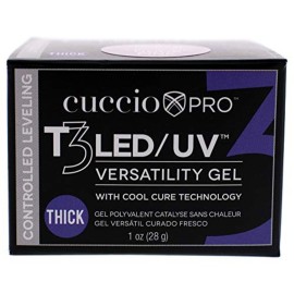 Cuccio Pro T3 Cool Cure Versatility Gel - Controlled Levelling - LED And UV - Incredibly Flexible - Strong Adhesion - Thick Viscosity - Fast Application - Quick-Dry - Opaque Nude Pink - 1 Oz Nail Gel