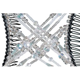 Sparkling Decorative Crystal Hair Clip for Fine, Thin, Sleek & Straight Hair - Double Comb for Easy Comfy Styles, Holds Snug, No Pressure, UpDo, Ponytail, French Twist, Bun (Crystal Medium)