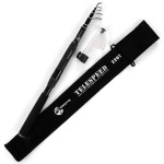 Whistytwig Compact Telescopic Fishing Rod - Versatile Retractable Pole for Fresh & Saltwater, Portable Fishing Rod, Ideal for Travel (Black/White - Lure Fishing, 7\'2.5)