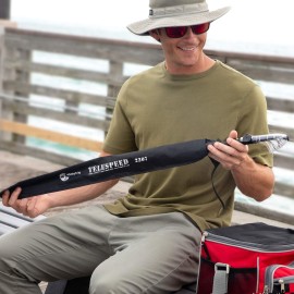 Whistytwig Compact Telescopic Fishing Rod - Versatile Retractable Pole for Fresh & Saltwater, Portable Fishing Rod, Ideal for Travel (Black/White - Lure Fishing, 7\'2.5)