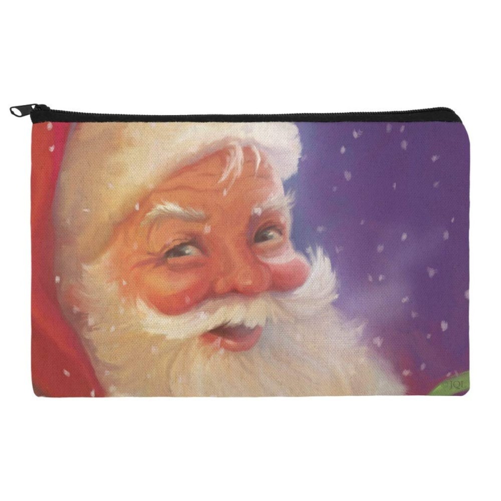 Christmas Holiday Santa Snow Flurries Makeup Cosmetic Bag Organizer Pouch Christmas Holiday Santa Snow Flurries Makeup Cosmetic Bag Organizer Pouch