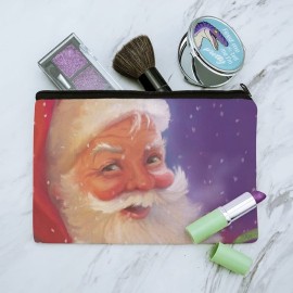 Christmas Holiday Santa Snow Flurries Makeup Cosmetic Bag Organizer Pouch Christmas Holiday Santa Snow Flurries Makeup Cosmetic Bag Organizer Pouch