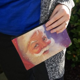 Christmas Holiday Santa Snow Flurries Makeup Cosmetic Bag Organizer Pouch Christmas Holiday Santa Snow Flurries Makeup Cosmetic Bag Organizer Pouch