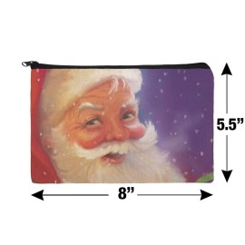 Christmas Holiday Santa Snow Flurries Makeup Cosmetic Bag Organizer Pouch Christmas Holiday Santa Snow Flurries Makeup Cosmetic Bag Organizer Pouch