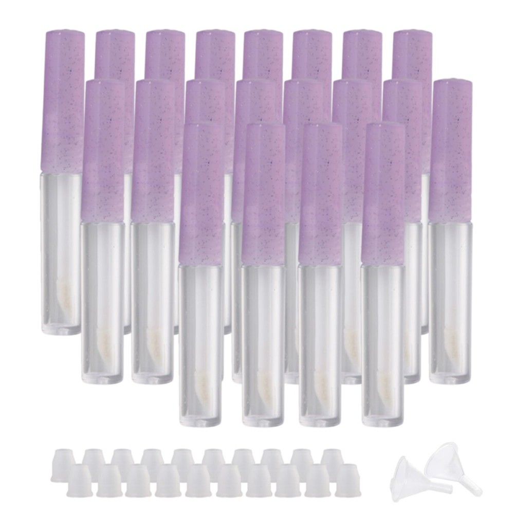 Doublelife 20Pcs 1.3ML Purple Empty Tubes Lip Gloss Balm Cosmetic Mini Containers DIY Bottles