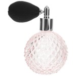 Topxome 1pcs 100ml Vintage Perfume Bottle Short Spray Atomizer Refillable Empty Glass (Pink,Silver Spray)
