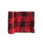 Little Unicorn Premium Cotton Swaddle Baby Blanket | Breathable Fabric | for swaddling, Play, Nursing & More (Red Plaid)