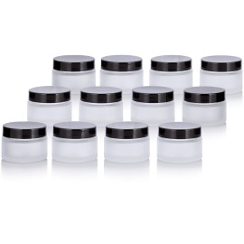 1 oz Frosted Clear Glass Balm Jars with Black Smooth Foam Lined Lids (12 Pack) 1 oz Frosted Clear Glass Balm Jars with Black Smooth Foam Lined Lids (12 Pack)