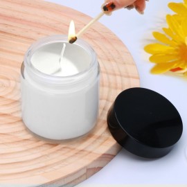 Encheng 12Pack of 4 oz Clear Round Glass Jars, with Inner Liners and black Lids,Empty Cosmetic Containers,Cream jars Encheng 12Pack of 4 oz Clear Round Glass Jars, with Inner Liners and black Lids,Empty Cosmetic Containers,Cream jars