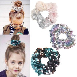 3Pcs Shiny Sequin Hair Scrunchies Hairbands, Women Elastic Glitter Fashion Scrunchie Hair Ties Ropes Hair Bands Headwear Ponytail Holders Bun Cover Hair Accessories for Gym Dance Party Club, B 3Pcs Shiny Sequin Hair Scrunchies Hairbands, Women Elastic Glitter Fashion Scrunchie Hair Ties Ropes Hair Bands Headwear Ponytail Holders Bun Cover Hair Accessories for Gym Dance Party Club, B