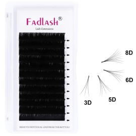 Volume Lash Extensions FADLASH C D DD Curl Self Fanning Eyelash Extensions 3D~10D Volume Fans 0.05 0.07mm Easy Fan Lash Extensions 8-20mm Length (0.05-D, 16mm)