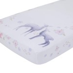NoJo Watercolor Deer 100% Cotton Sateen Photo Op Fitted Crib Sheet, Pink/Grey/White/Blue