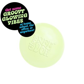 Schylling NeeDoh Glow in The Dark - Sensory Squeeze Toy - Gratifying Glowing Glob - 2.5 Wide - Glow in The Dark (Pack of 1)