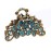 Retro Flowers Hair Claw Clip for Women Lady Vintage Alloy Rhinestone Hair Jaw Clips Hairpin Fancy Hair Clamp (Sky blue)