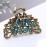 Retro Flowers Hair Claw Clip for Women Lady Vintage Alloy Rhinestone Hair Jaw Clips Hairpin Fancy Hair Clamp (Sky blue)
