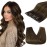 Sunny Hair Clip in Hair Extensions Straight Human Hair Clip in Extensions Remy Clip in Hair Extensions Real Human Hair Extensions Clip ins Dark Brown Balayage Color 2/6/2 22inch