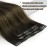 Sunny Hair Clip in Hair Extensions Straight Human Hair Clip in Extensions Remy Clip in Hair Extensions Real Human Hair Extensions Clip ins Dark Brown Balayage Color 2/6/2 22inch