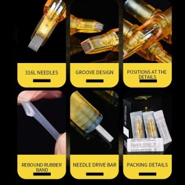 7RS Tattoo Cartridge Needles 20pcs, YILONG Standard 0.35mm Disposable Tattoo Needle for Tattoo Pen Rotary Machine 7RS Tattoo Cartridge Needles 20pcs, YILONG Standard 0.35mm Disposable Tattoo Needle for Tattoo Pen Rotary Machine