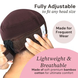 MILANO COLLECTION Wig Grip Caps for Women, Adjustable No Slip Wig Cap with Grip Band, Built-In Secure Elastic HeadBand for Lace Front Styles, Chocolate Brown & Nude, 2 Pack MILANO COLLECTION Wig Grip Caps for Women, Adjustable No Slip Wig Cap with Grip Band, Built-In Secure Elastic HeadBand for Lace Front Styles, Chocolate Brown & Nude, 2 Pack