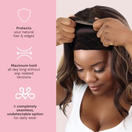 MILANO COLLECTION Wig Grip Caps for Women, Adjustable No Slip Wig Cap with Grip Band, Built-In Secure Elastic HeadBand for Lace Front Styles, Chocolate Brown, 2 Pack