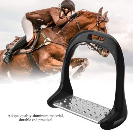Yosoo Stirrups for Saddle, Wide Stirrups, Horse Riding Stirrups Stirrup Irons Aluminum Stirrup with Stainless Steel Anti-Slip Pad for Equestrian Saddle(Black)