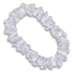 FlashingBlinkyLights Set of 12 Non-Light-Up White Leis Flower Necklaces