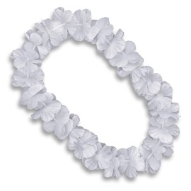 FlashingBlinkyLights Set of 12 Non-Light-Up White Leis Flower Necklaces