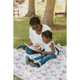 Little Unicorn Premium Quilted Throw | Super Soft, Multi-Layered Muslin XL Blanket| Great for Kids & Families (Watercolor Roses)