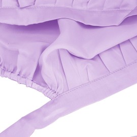 moonsix Women\'s Natural Silk Night Cap Satin Sleep Caps Elastic Head Cover Bonnet for Hair Care,Tape,Light Purple