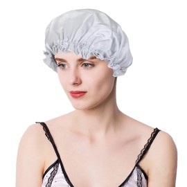 moonsix Women\'s Natural Silk Night Cap Satin Sleep Caps Elastic Head Cover Bonnet for Hair Care,Elastic,Grey moonsix Women\'s Natural Silk Night Cap Satin Sleep Caps Elastic Head Cover Bonnet for Hair Care,Elastic,Grey