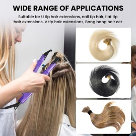 TopWigy Professional Hair Extension Tools, Ktip Extensions Tools Kit Hair Connector Fusion Heat Iron Connector Wand Temperature Adjustable Melting Tool with US Plug,Purple