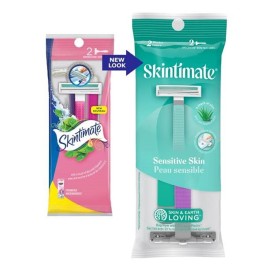 Skintimate Sensitive Twin Blade Disposable Razor (12 Count) - White - Women with Sensitive Skin