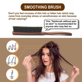 VESS Hair Brush without Pain on Skin: For People with Thin Hair, Sensitive Skin - Specialized for Glossing, Preventing Breakage, Brushing, and Healthy Growth