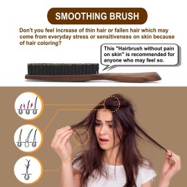Hair Brush for Glossy and Tangle-Free Thin Hair: Soft Bristles to Prevent Breakage and Reduce Pain on Sensitive Scalps