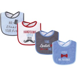 Hudson Baby Unisex Baby Cotton Terry Drooler Bibs with Fiber Filling, The Ladies Love Me, One Size