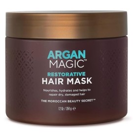 Argan Magic Restorative Hair Mask - Protein Rich Conditioning Hair Mask that Hydrates, Restores And Repairs Damaged Hair | Made in USA, Paraben Free, Cruelty Free (12 oz)